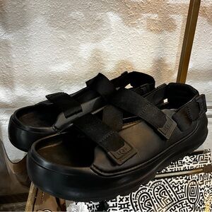 Mens UGG Black Strap Sandals